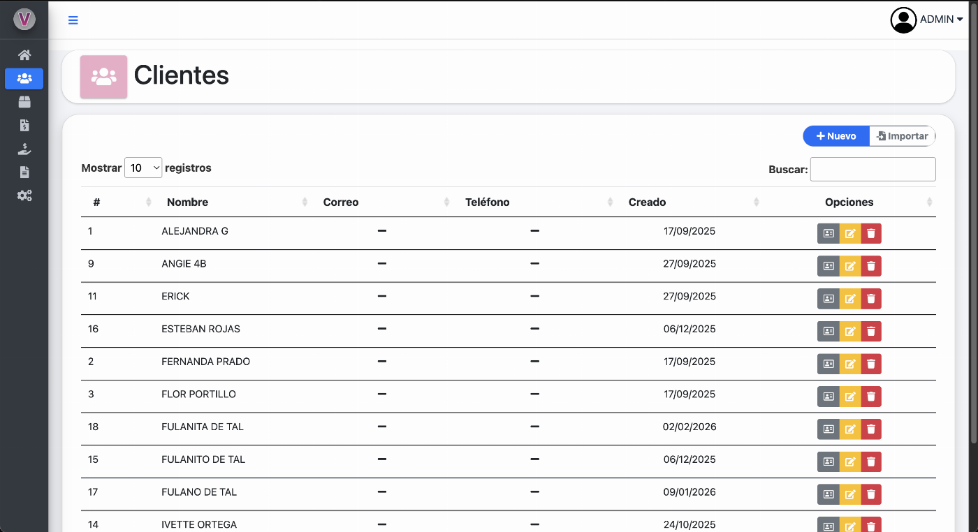 Sistema de Control de Clientes — 2